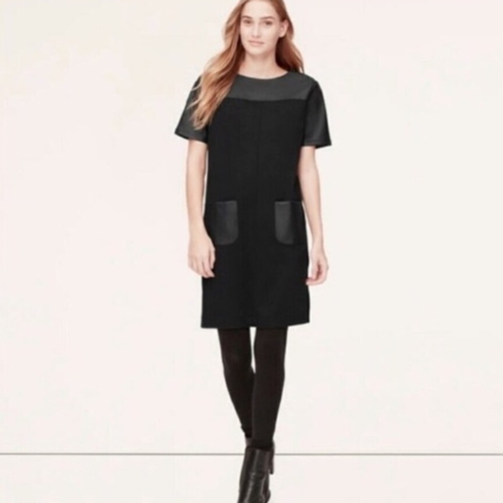 Loft faux leather dress